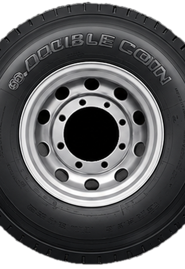 Double Coin RLB458 truck drive tyre, front view
